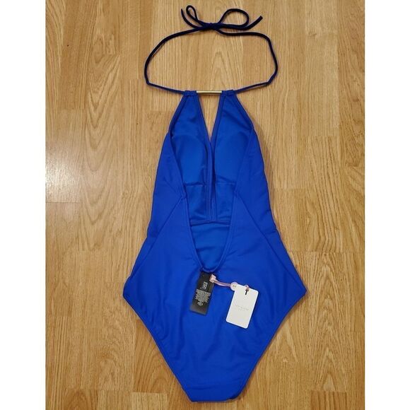Ted Baker Pikaa Halter Swimsuit Bright Blue. - Picture 7 of 14